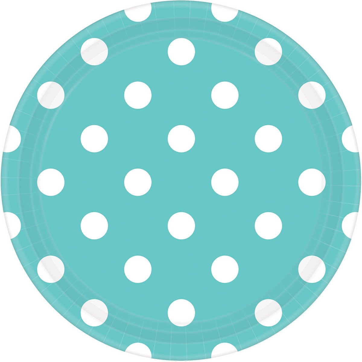 Dots Round Paper Plates Robin's Egg Blue 17cm - 8Pk