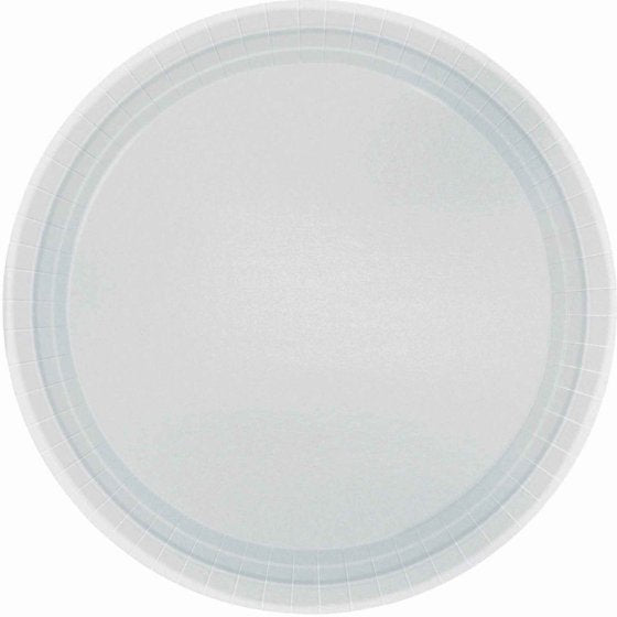 Paper Dinner Plates 23cm - Silver 8-pack