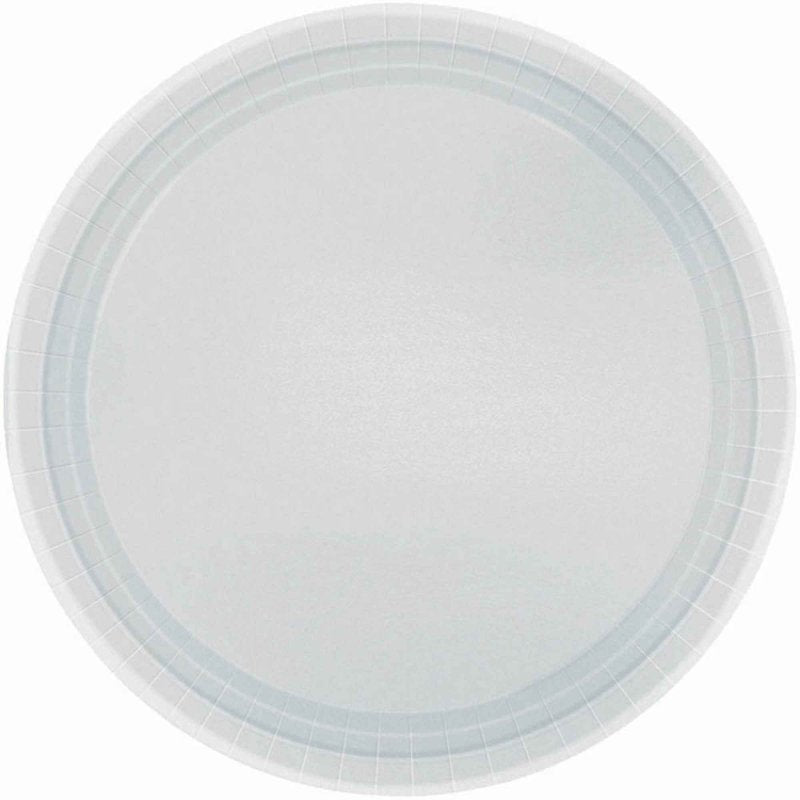 Paper Snack Plates 17cm - Silver 20-pack