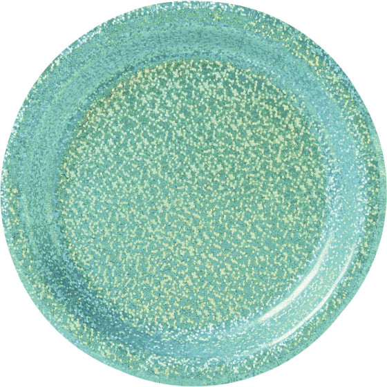 Paper Snack Plates 17cm - Prismatic Robin's Blue Egg 8-pack