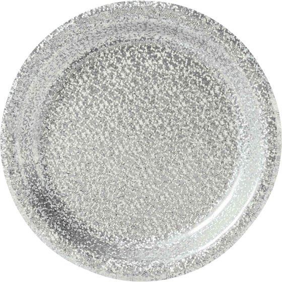 Paper Snack Plates 17cm - Prismatic Silver 8-pack