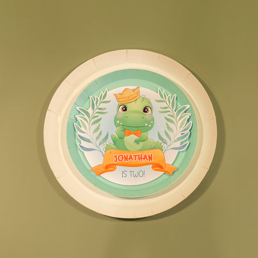 Personalised Dino Plate Topper - 2 pack