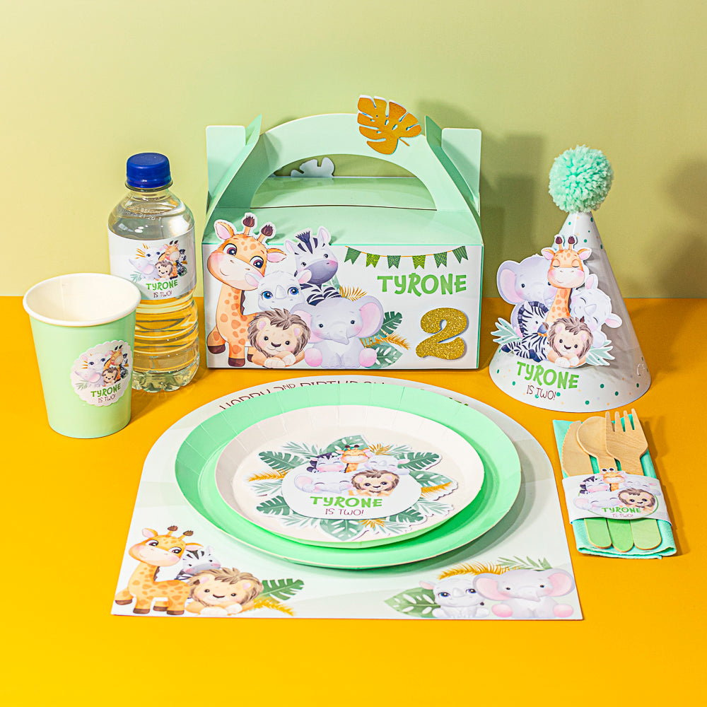 Personalised Safari Theme Kids Party Pack