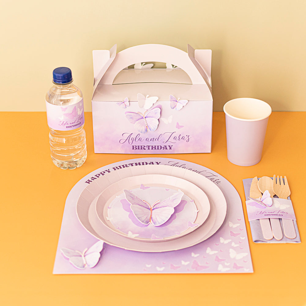 Personalised Butterfly Lilac Sleeves - 4 pack